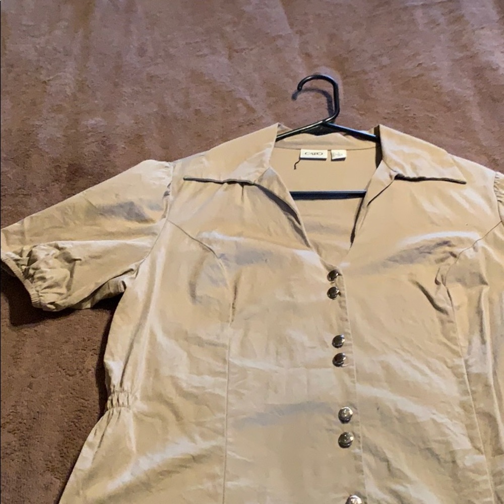 Cato short sleeve button up top